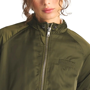 Breathable <b>Lightweight</b> Long Sleeve <b>Ladies</b> Satin Bomber <b>Jacket</b> 2025 New Design Satin Bomber <b>Jacket</b> In Low MOQ - Product Image 4