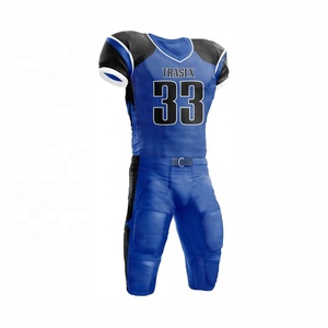 ชุดยูนิฟอร์มอเมริกันฟุตบอลแบบสั่งทำพิเศษ พิมพ์ลายแบบระเหิด น้ำหนักเบา ระบายอากาศได้ดี ไซส์ใหญ่ แขนสั้น ดีไซน์ OEM ยอดนิยม - Product Image 1