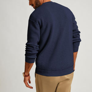 Suéteres de hombre de alta calidad personalizados de su propia marca en MOQ bajo suéteres de hombre de color sólido de diseño personalizado al por mayor - Product Image 2