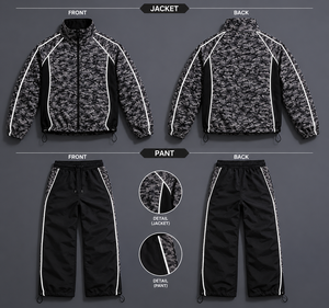 Factory Wholesale Men's High Quality Breathable Plus Size Fleece Winter <b>Tracksuit</b> Set Custom Logo Solid Pattern Active - Product Image 2