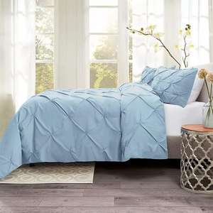 Ensemble de housse de couette plissée 3 pièces 400TC Housse de couette Literie avec motif géométrique imprimé Taie d'oreiller Style simple de qualité 4 pièces - Product Image 2