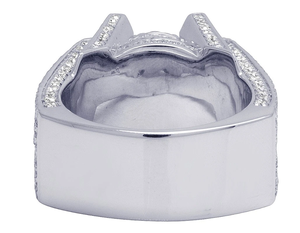 Anillo de Hip Hop para hombre de oro blanco de 14kt elegante corte de laboratorio VVS diamantes de claridad para fiestas de boda joyería fina - Product Image 2