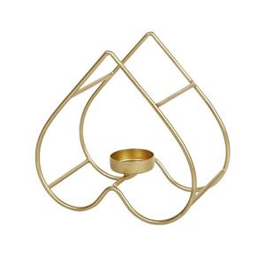 Porte-bougie en fil métallique finition dorée, support décoratif pour bougie de table pour la maison, la décoration de Noël et des fêtes - Product Image 3