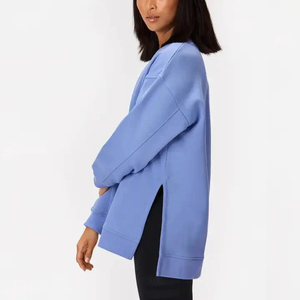 Pull-over personnalisé de coupe ample sweat-shirt à capuche tricoté décontracté pour femme sweat-shirt à manches longues et épaules tombantes pour femme de grande taille - Product Image 2