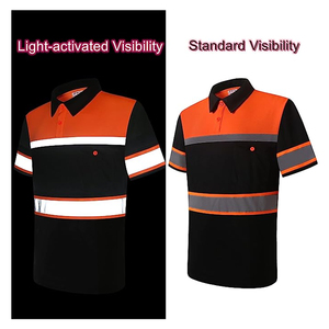 Camisetas Polo personalizadas con tiras reflectantes Hi Viz, ropa de seguridad, cuello en contraste, camisetas de manga corta de retazos de alta visibilidad para hombre - Product Image 6