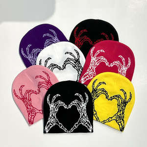 Bonnet d'hiver en tricot 100 % acrylique à motif double couche tendance OEM pour hommes et femmes, style streetwear courant - Product Image 1