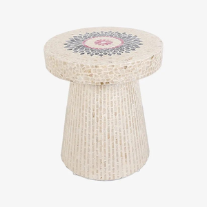 โต๊ะข้างทรงทันสมัย งานฝีมือ รูปทรงตามสั่ง เป็นมิตรกับสิ่งแวดล้อม ประดับด้วยงานฝังม็อบ คุณภาพสูง สำหรับห้องน้ำและห้องนั่งเล่น จากเวียดนาม - Product Image 2