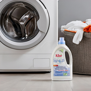 Détergent à lessive liquide universel écologique et vegan de la marque KLAR, sans parfum, 1,5 L, 33 lavages, adapté aux allergies, pour bébé - Product Image 4