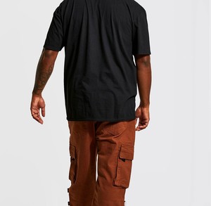 300 GSM surdimensionné hommes T-Shirts bouffée DTG impression poids lourd qualité supérieure col rond Logo personnalisé broderie solide en gros - Product Image 6