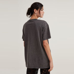 Nouveau design de chemises régulières grande taille délavées à l'acide T-shirts personnalisés à la mode unis Streetwear à manches courtes pour femmes à la palangre - Product Image 4