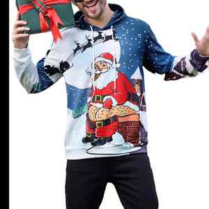 Sudaderas con capucha casuales personalizadas de alta calidad para Hombre Sudaderas de invierno con estampado polar completo al por mayor sudaderas con capucha de Navidad con sublimación 3D - Product Image 2