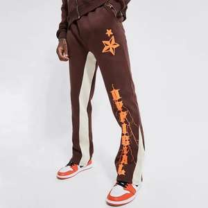 Chándales de pantalones acampanados personalizados de fabricante para hombre Stone-Vintage Sweat Pullover Suits Heavy Cotton Set - Product Image 5