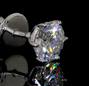 14KT Yellow Miossanite Brilliant Cut Diamond Stud Earrings Classic Style Engagement Everyday Party Fashion <b>Hoop</b> Earrings - Product Image 3