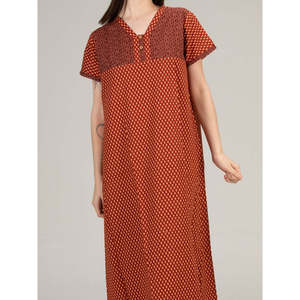 Camisón Largo Evolve para Mujer, 100% Algodón Estampado, Súper Cómodo, Cierre con Botones, Cintura Elástica, Tejido Suave, Talla 3XL - Product Image 1