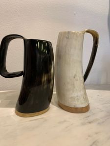 GIVE POLI FABRIQUÉ À LA MAIN VIKING CORNE À Boire BEER STEIN Tasse à boire Viking Tasse à boire Tasse à café - Product Image 2