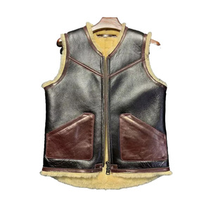 New Custom Stylish Breathable Unisex Casual <b>Sleeveless</b> Winter Cotton Shell Woolen <b>Leather</b> <b>Jacket</b> Vest Outerwear - Product Image 1