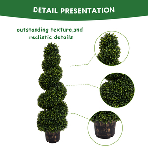 Tripla palla verde bosso topiaria vita come nataurale vero tocco fatto a mano simulazione piccolo albero in vaso per la casa - Product Image 5