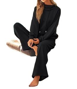 OEM Custom Logo Winter <b>Lightweight</b> Casual Jogging Suit Blank Cropped <b>Hoodie</b> Lounge Women Tracksuit Two Piece Set Jogger - Product Image 5