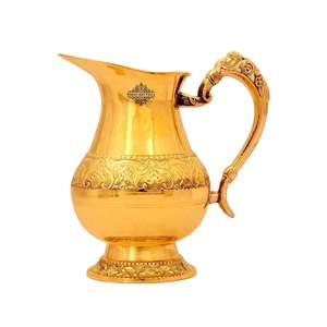 Embossed Design Pure Brass <b>Jug</b> Pitcher for <b>Drinks</b> and Tableware Handcrafted Gift Cup - Product Image 3