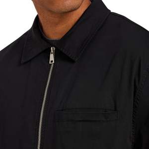 Veste utilitaire délavée pour homme Veste de travail noire à coupe décontractée avec fermeture à glissière Poches fonctionnelles et coton doux - Product Image 3