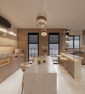 Meubles de cuisine modernes de luxe sur mesure en marbre électrique écologique stratifié pour appartement, vente en gros directe d'usine, modulaires de haute qualité - Product Image 6