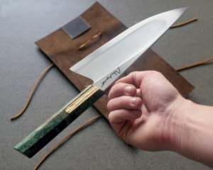 Cuchillo de Chef, cuchillo de cocina forjado a mano, acero al carbono, aniversario, regalos de Pascua para chefs con Funda de cuero, cuchillos de cocina. - Product Image 4