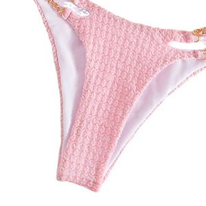 2024 nouveau licou métal anneau sangle chaîne trois points Type Crochet femmes matures Bikinis ensemble - Product Image 5