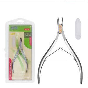 Alicate profesional para cutículas de doble resorte de acero inoxidable con logotipo privado - Product Image 3