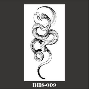 Autocollants de <span class=keywords><strong>tatouage</strong></span> temporaires imperméables noirs motif animal, <span class=keywords><strong>fleur</strong></span>, <span class=keywords><strong>serpent</strong></span> 6,8x14cm en papier et film PET certifiés CE personnalisables - Product Image 2