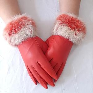 Custom Solid Color Winter Fashion Style Outdoor <b>lady</b> <b>Gloves</b> Full Finger Warm <b>Leather</b> Winter <b>Gloves</b> - Product Image 2