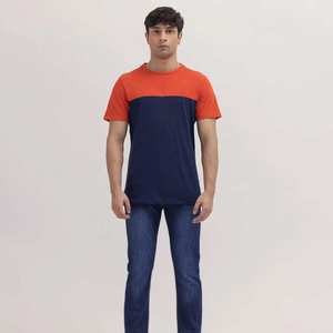 Camiseta de hombre 100% algodón logotipo personalizado diseño calidad Rib cuello redondo Streetwear camiseta estampada para hombre - Product Image 6