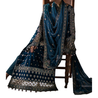 Robes d'hiver décontractées de luxe pakistanaises pour les fêtes et les mariages, 100% velours