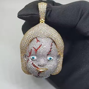 Fourniture directe d'usine VVS Lab Grown Diamond Hip Hop Pendentifs Plaqué or Meilleur prix Pendentif fin pour hommes et femmes - Product Image 1