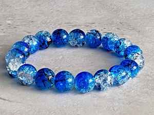 Pulseras de Cuentas de Resina Coloridas, Color Azul, Forma Redonda, Joyería de Resina, Accesorios de Resina, Pulseras de Cuentas Hechas a Mano - Product Image 2