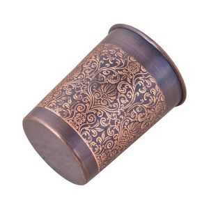 Traditional Indian copper tumbler handcrafted durable stylish <b>drinkware</b> perfect for home dining and wellness use - Product Image 5