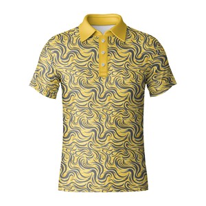 Men's Solid Jersey <b>Golf</b> for Shirt Polyester Spandex 4-Way Stretch Moisture-Wicking Performance Wear OEM Custom Logo - Product Image 2