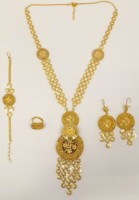 Meilleur Prix Haute Qualité Dubaï Plaqué Or 24 Carats Ensemble Collier Long Bicolore Cinq Grammes Bijoux Tendance