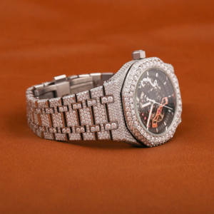 Custom Skeleton white Full Iced Out Round Moissanite Diamond Classic Hip Hop Luxurious Stylish <b>Watch</b> For Men Gift - Product Image 3