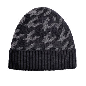Custom Printed Logo Wholesale Winter Beanie <b>Hat</b> 100% Wool High Quality Jacquard Common Unisex Adults Made in Pakistan - Product Image 5