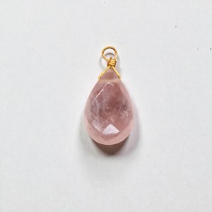 <b>Rose</b> <b>Quartz</b> 8x11mm Faceted Teardrop Wire Wrap Charms Pendant - 925 Sterling Silver Gemstone Charms for Dainty DIY Jewelry - Product Image 1