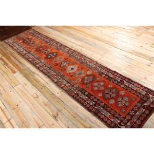 Vintage 3.1x12.9 ft <b>Runner</b> Rug, Turkish Rug, Herki <b>Red</b> Moroccan Rug - Product Image 4