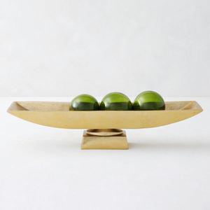 Bol de service à dessert en bois de teck avec base en métal Vaisselle de forme ronde de qualité supérieure Bol de service alimentaire pour dîner en Inde - Product Image 6