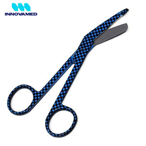 Innovamed Nouvelle arrivée Blue Checkers Lister Ciseaux à pansement en acier inoxydable 5.5 Ciseaux de chirurgie manuelle - Product Image 3