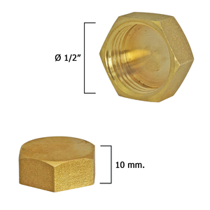 Tappo Cieco Femmina in Ottone 1/2" - Product Image 1