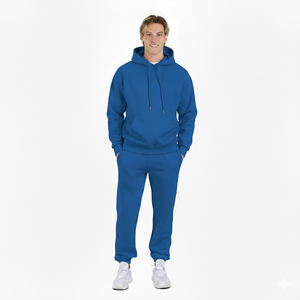 Ensemble de survêtement décontracté personnalisé pour homme, sweat à capuche et pantalon de jogging surdimensionnés, en molleton doux, léger, respirant et à séchage rapide, deux pièces - Product Image 1