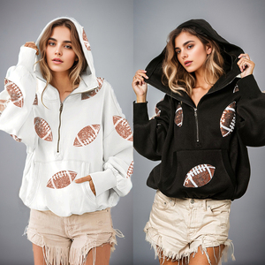 Sweat à capuche long brodé avec logo personnalisé Y2k Streetwear, sweat à capuche en molleton de coton surdimensionné de haute qualité pour femmes, tendance - Product Image 1