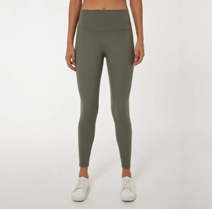Leggings de Yoga para gimnasio para mujer, Cintura elástica de Color sólido de alta calidad, tipo de cintura media para entrenamiento físico, MOQ bajo en venta - Product Image 3