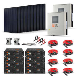 ชุดโซลาร์เซลล์ออฟกริด Rich Solar 8000W 48V-120/240VAC แผงโซลาร์เซลล์แบบโมโนคริสตัลไลน์ ซิลิคอน พร้อมคอนโทรลเลอร์ MPPT แบตเตอรี่ตะกั่วกรด รองรับโหลด 10KW ใช้ได้กับโหลด 1KW - Product Image 1