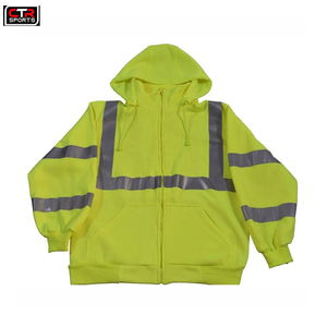 High Quality Factory Production Zip-Up Waterproof Construction Hoodie High Visibility with Reflective <b>Tape</b> Plus Size Wholesale - Product Image 4
