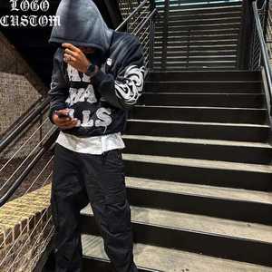 Sudadera Moderna con Apliques y Lavado Ácido, Totalmente Personalizable, Algodón Grueso, Proveedor Personalizado - Product Image 3